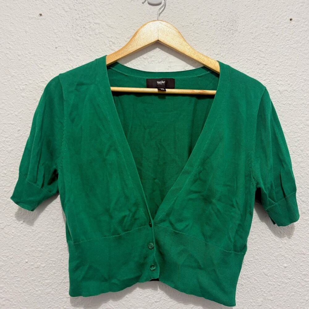 y2k green shrug cardigan mossimo XXL preppy prep mall girly